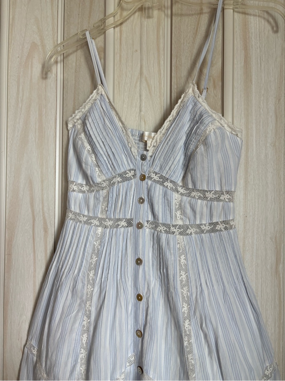 LoveShackFancy Pale Blue Lace-Trim Maxi Dress - Picture 2 of 10